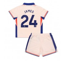 Chelsea Reece James #24 Koszulka Wyjazdowa dzieci 2024-25 Krótki Rękaw (+ krótkie spodenki)